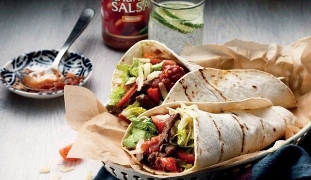 Tortilijų buritai (Buritto) su jautiena