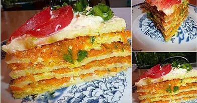 Cukinijų blynų tortas