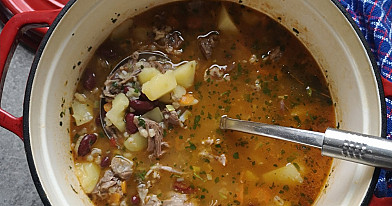 Острый суп из баранины с жемчужной крупой