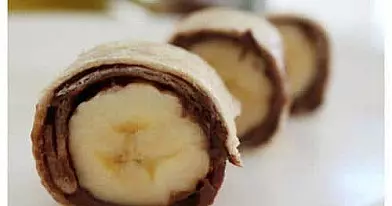 Bananų ir nutella suši