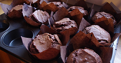 Chocolate brownie cupcakes - šokoladiniai keksiukai