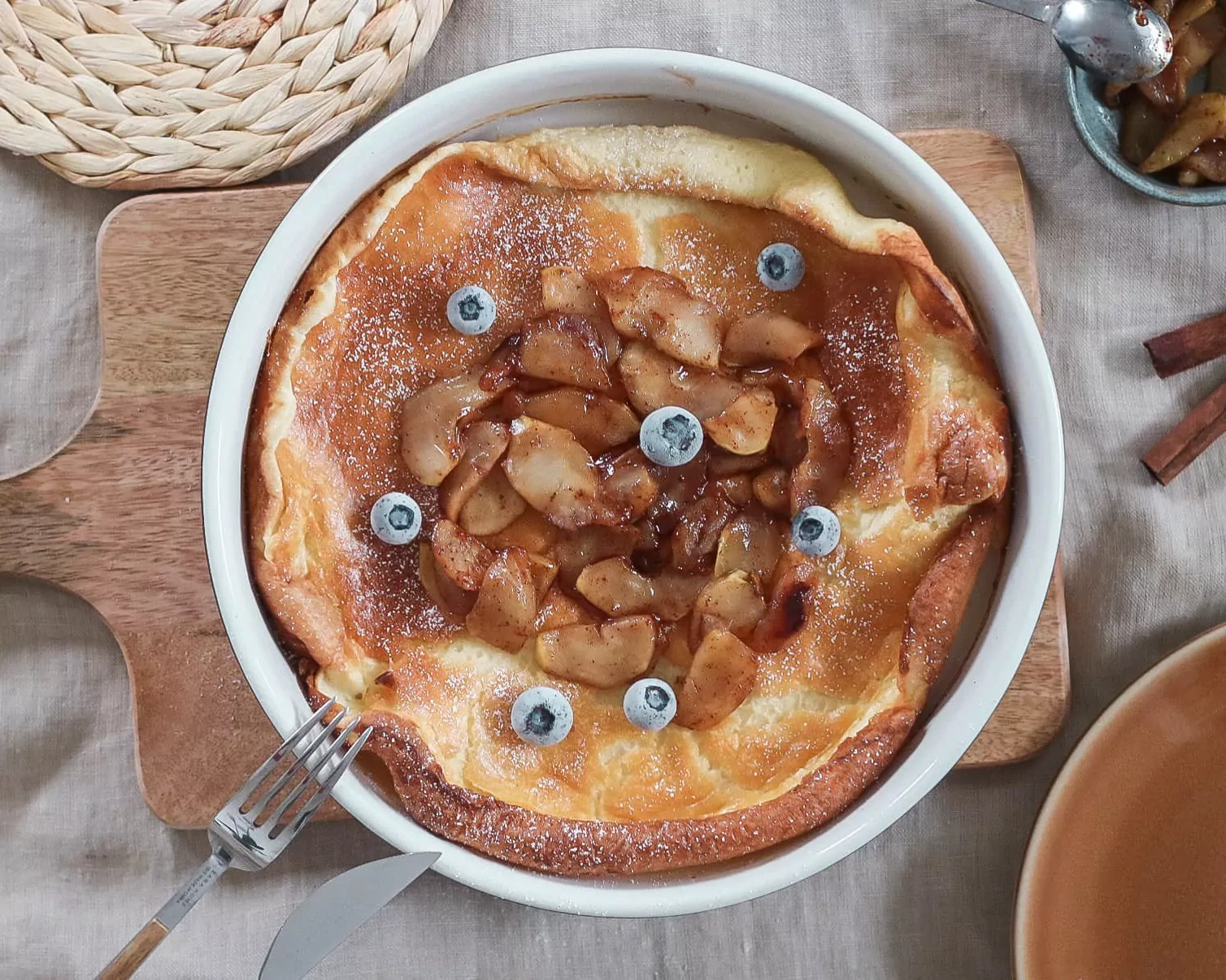 Olandiški blyneliai "Dutch Baby pancake", kepti orkaitėje