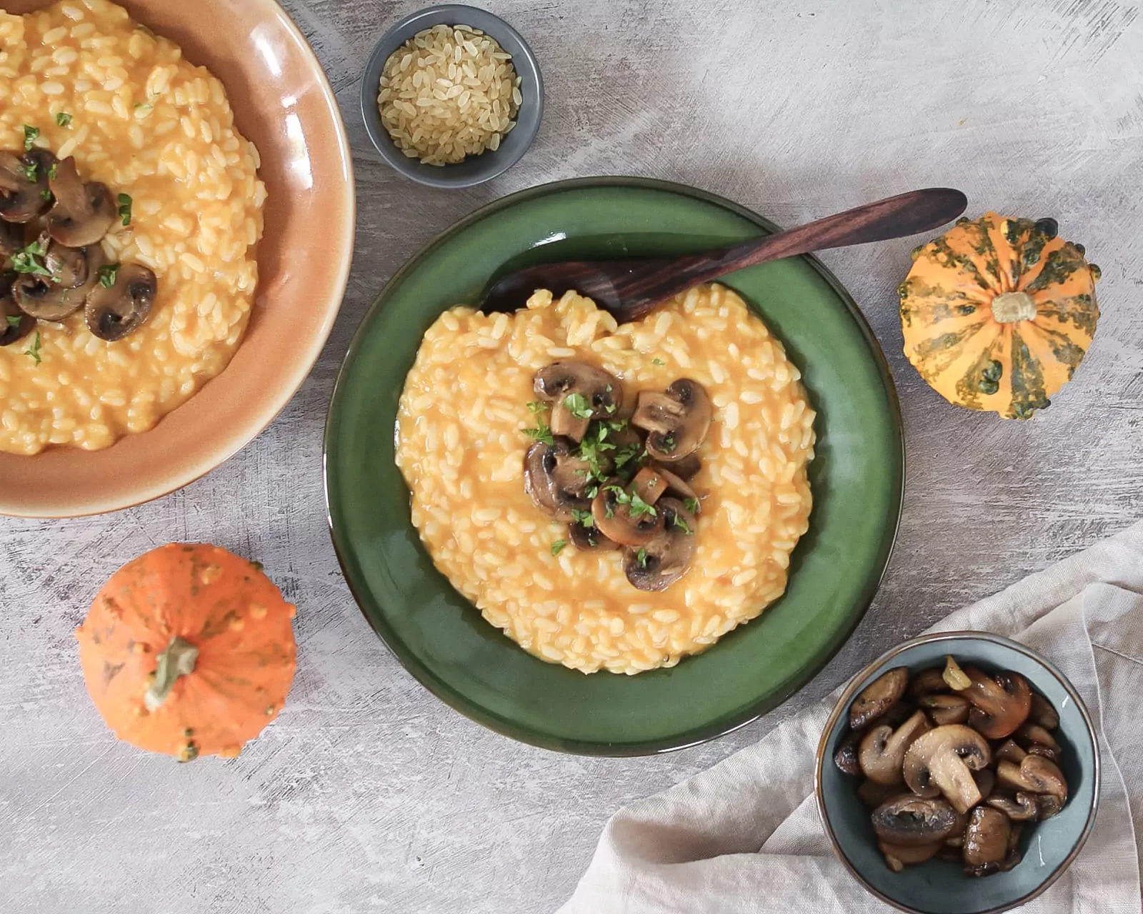 Тыквенное ризотто - ризотто с сыром и шампиньонами Тыквенное ризотто - ризотто с сыром и шампиньонами