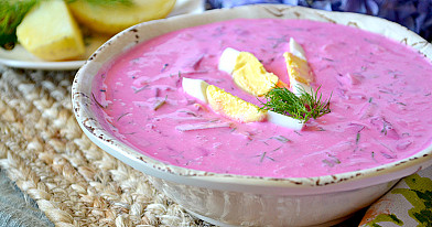 Lithuanian Saltibarsciai - Cold beet soup