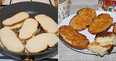 Paprasti karšti sumuštiniai su sūriu ir kiaušiniu, kepti keptuvėje