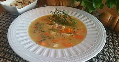 Самый вкусный густой гороховый суп с беконом