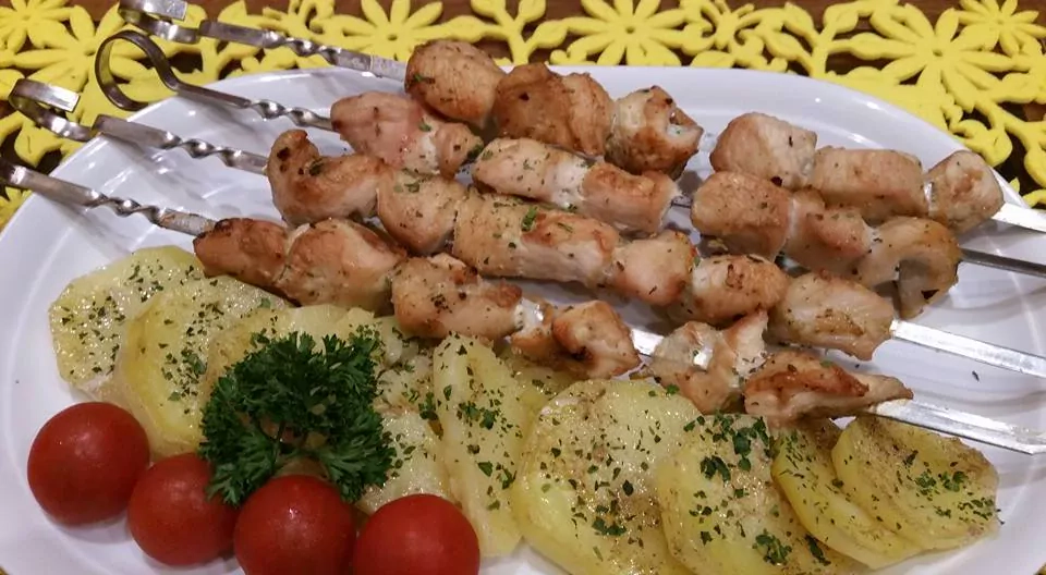 Vištienos filė šašlykas su citrina, orkaitėje arba ant žarijų