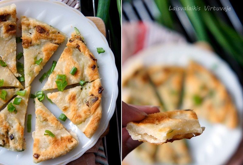 Receptas: Kiniški blynai (scallion pancakes)