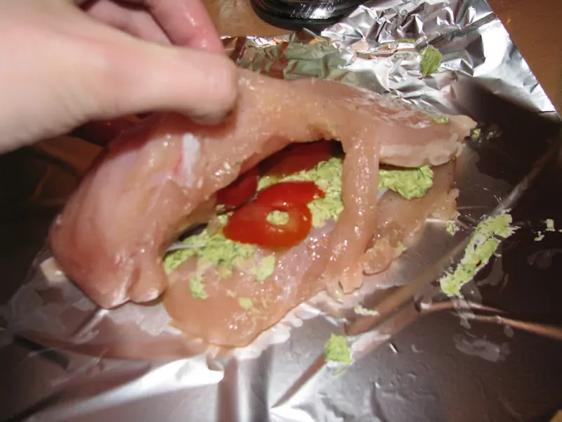 Vistas fileja ar zaļumu sviestu