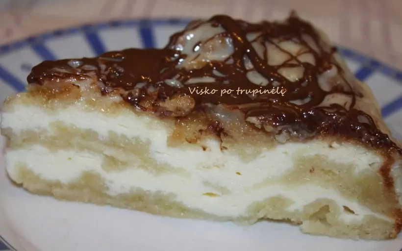 Užpiltas varškės pyragas - labai nuostabaus skonio!