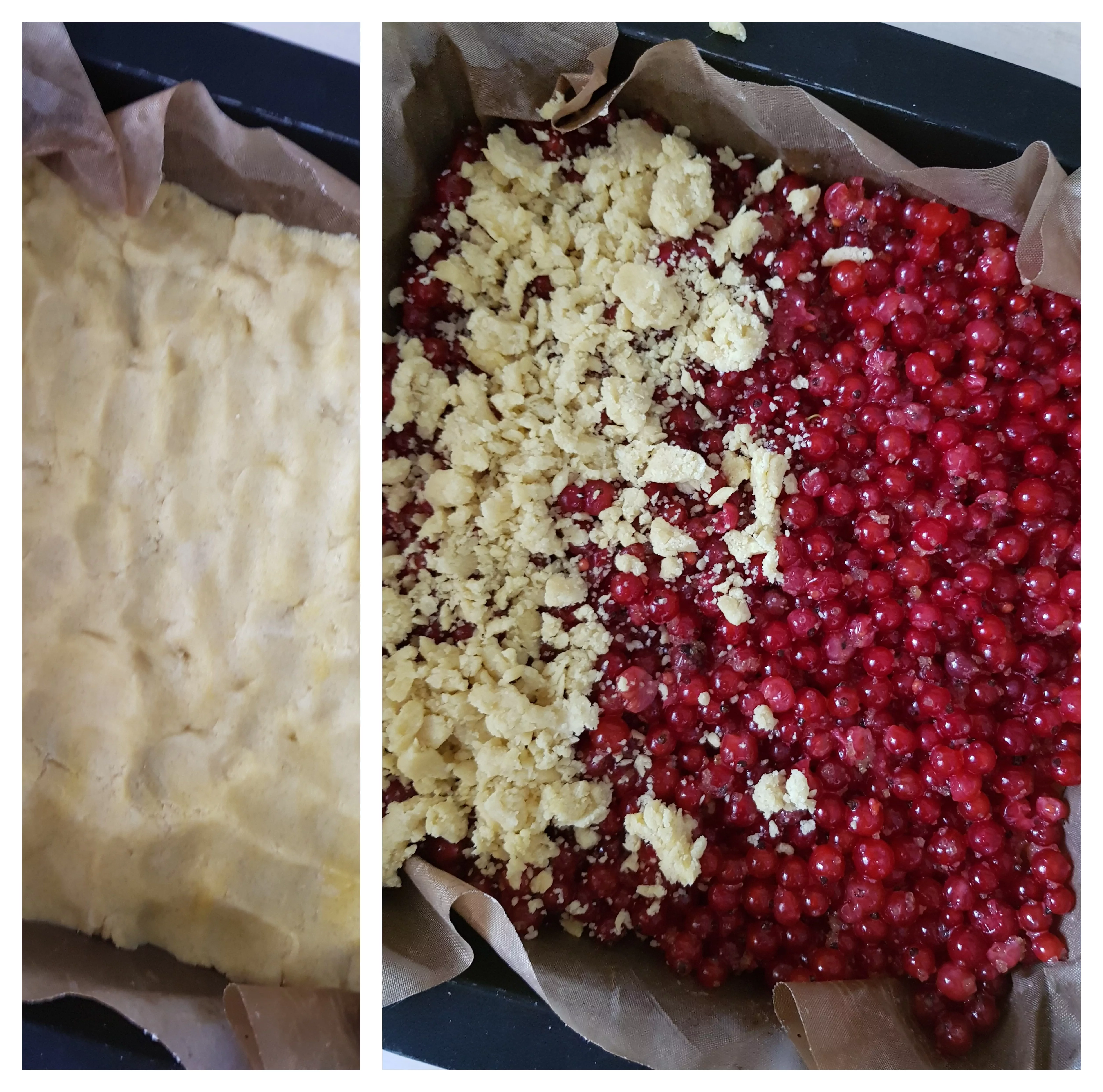 Trupininis pyragas su raudonaisiais serbentais