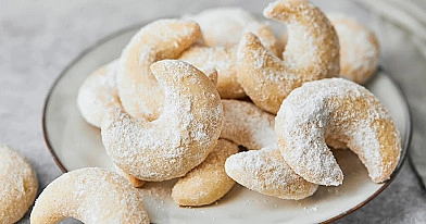 Austriški vaniliniai Vaniliniai sausainiai Vanillekipferl - "Pasagėlės"