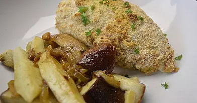Vištiena jogurto marinate su baravykais
