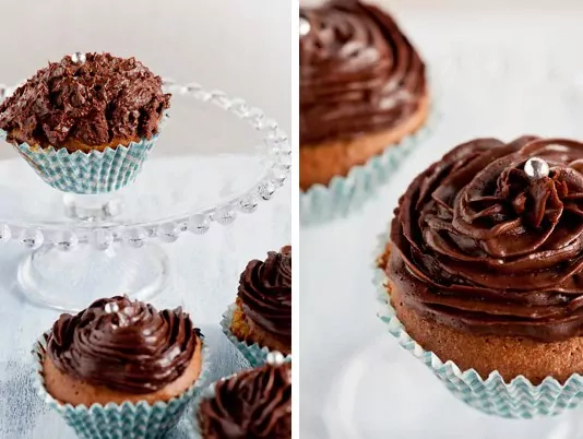 Schokocupcakes mit Himbeerfüllung und Black&White Cupcakes