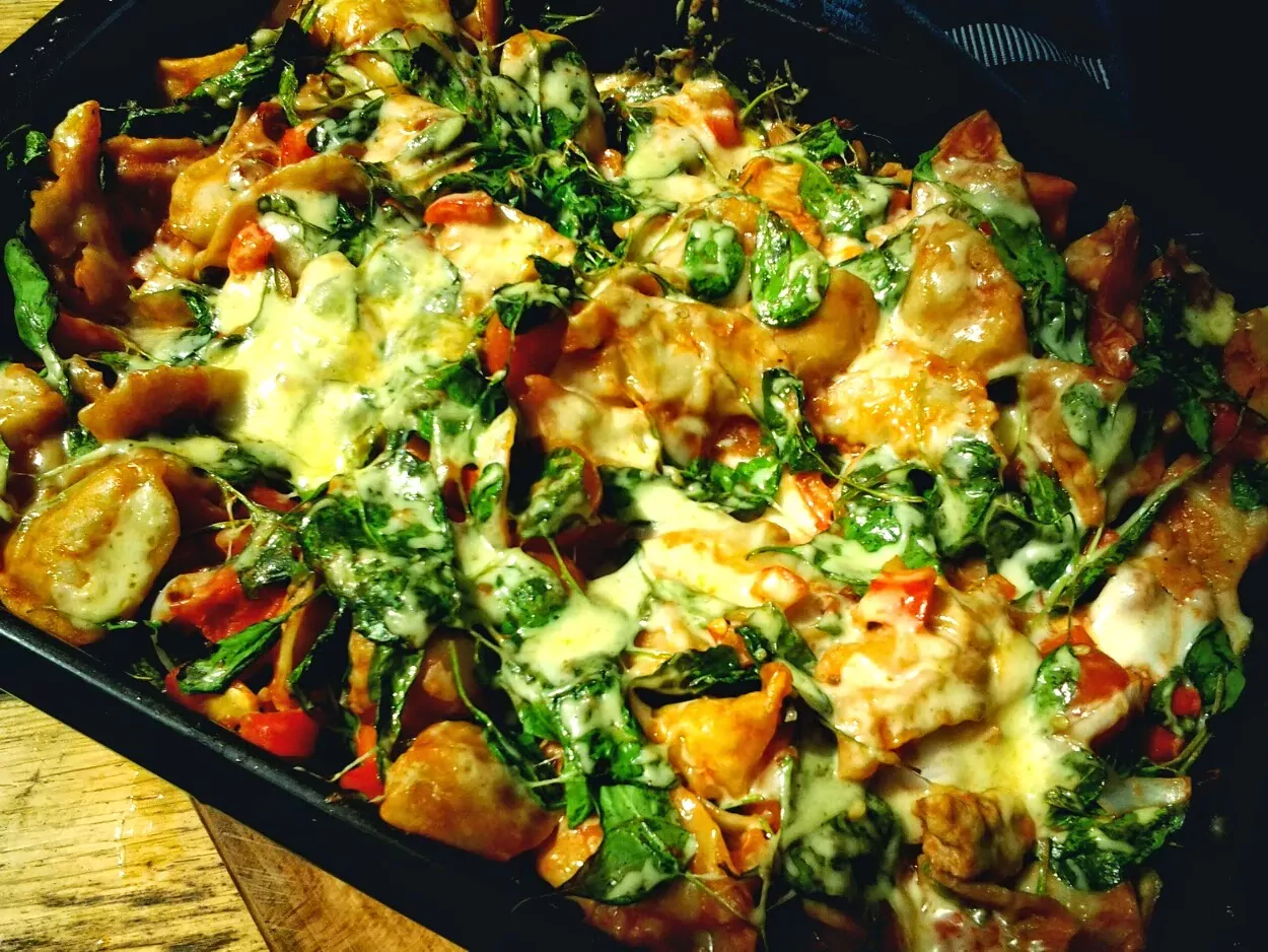 Koldūnų apkepas su sūriu orkaitėje