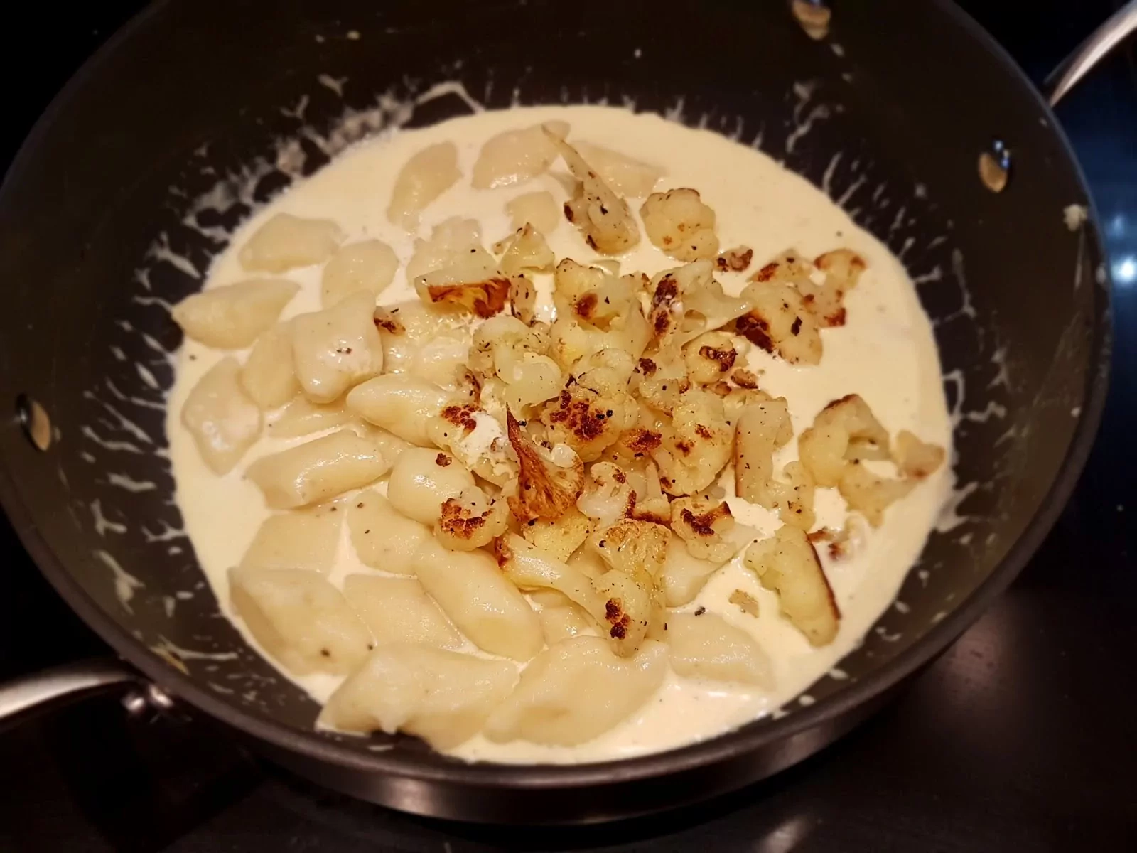 Gnocchi with Cauliflower in a Blue Cheese Cream Sauce