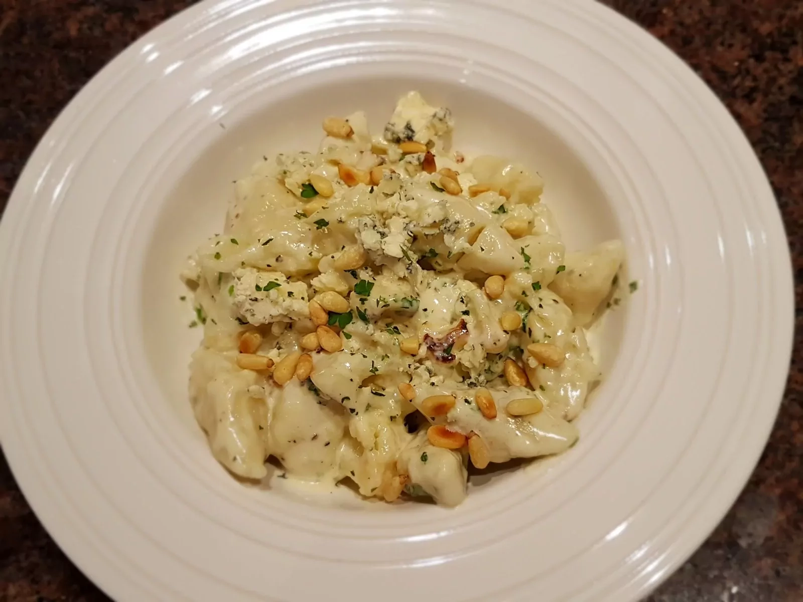 Gnocchi with Cauliflower in a Blue Cheese Cream Sauce