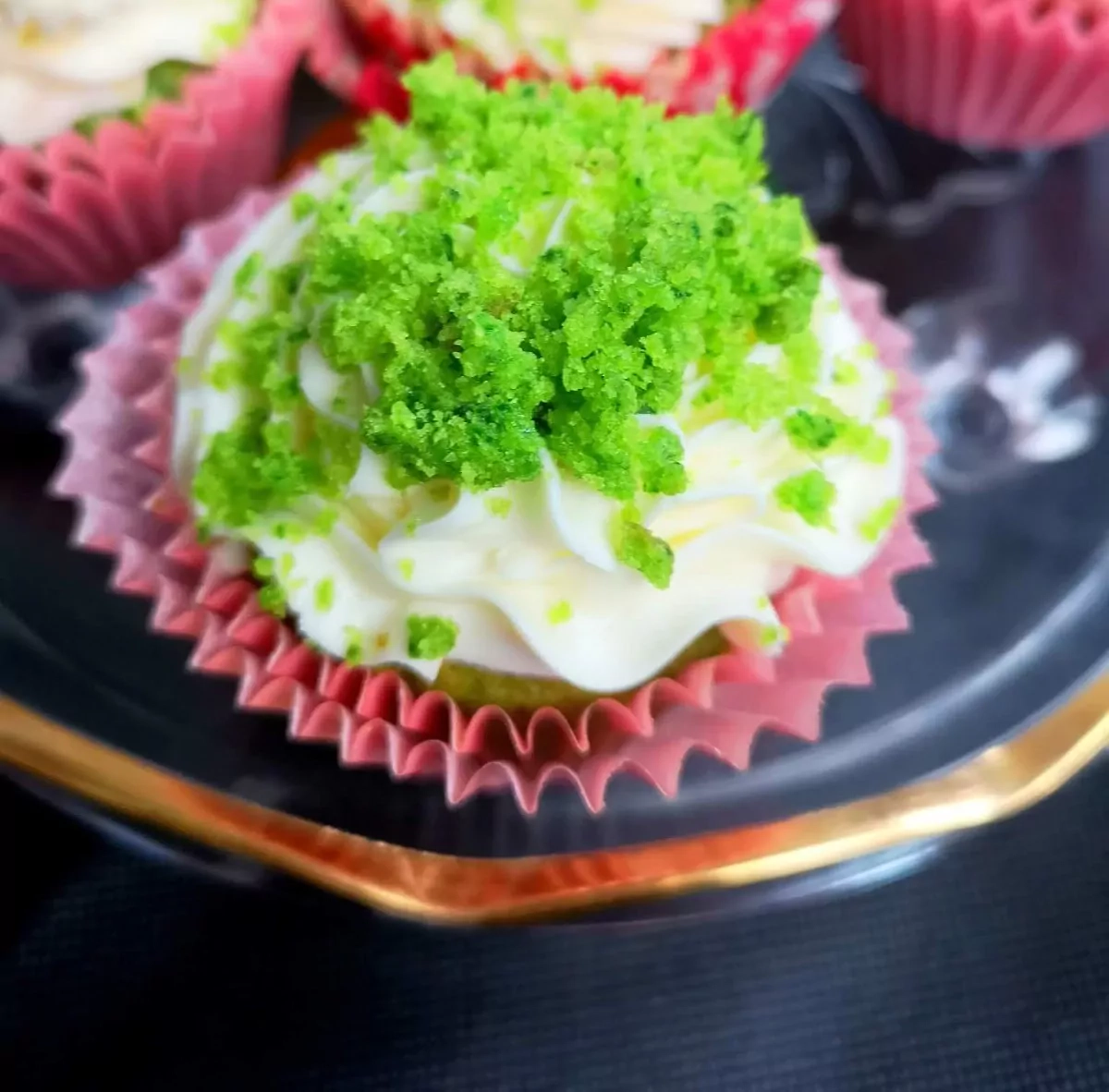 Moos-Cupcakes - grüne Cupcakes mit Mascarpone und Nougatcreme