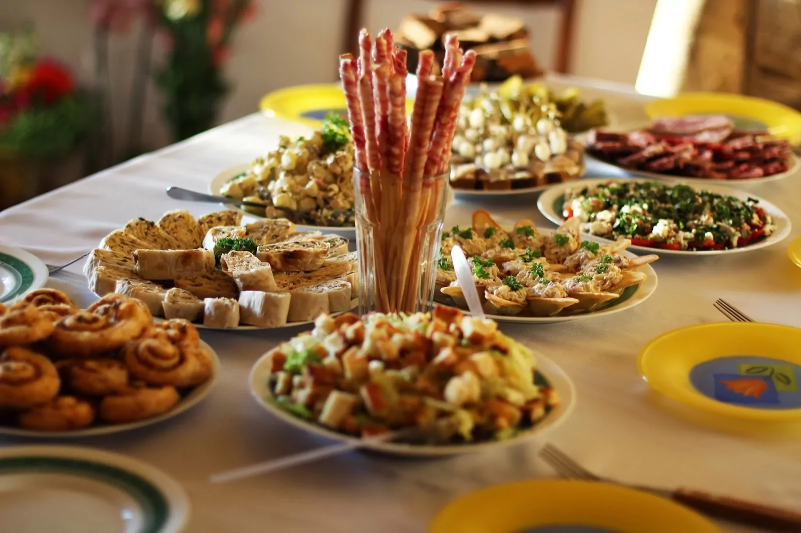 Geburtstagsschmaus, Snacks - Tisch für Erwachsene