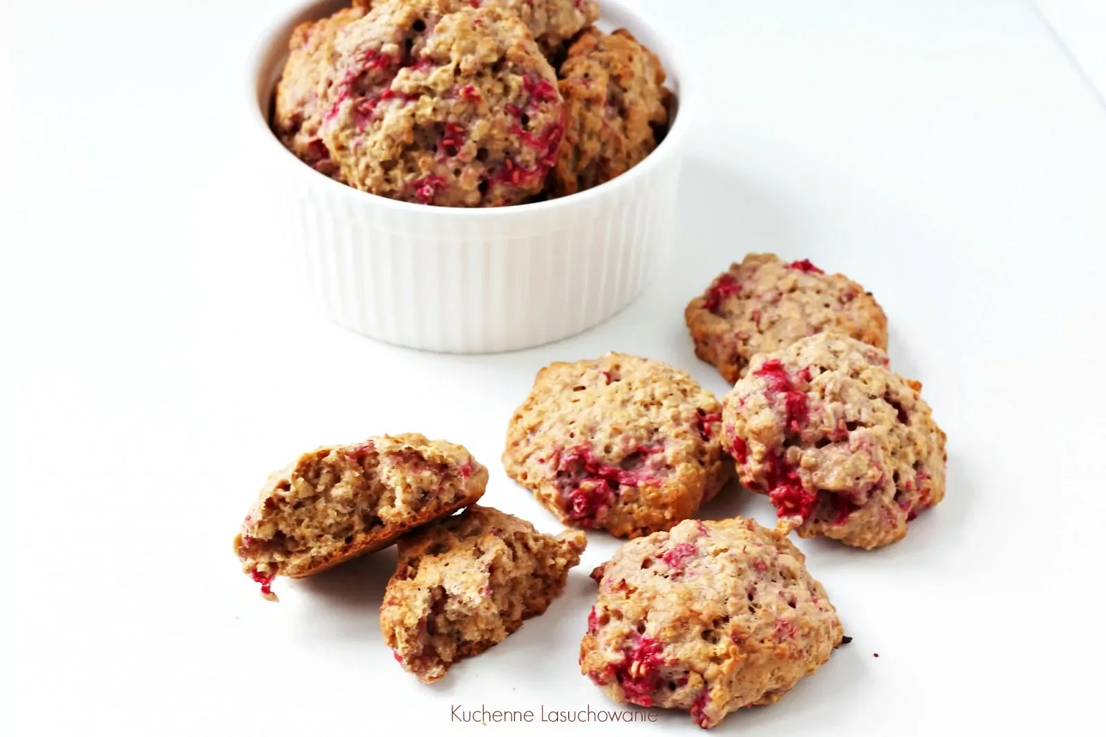 Ciastka owsiane ze świeżymi malinami - V