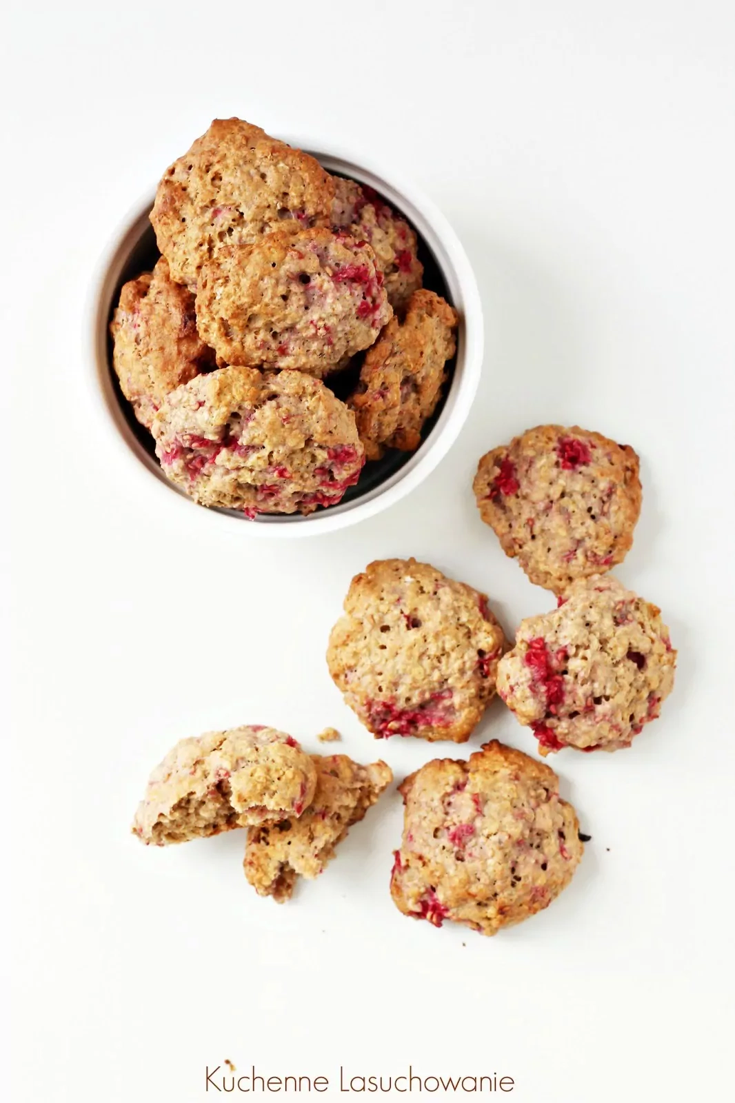 Ciastka owsiane ze świeżymi malinami - V