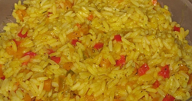 Ryžiai su moliūgu ir paprika - garnyras pasakiškai tinkantis prie vištienos !