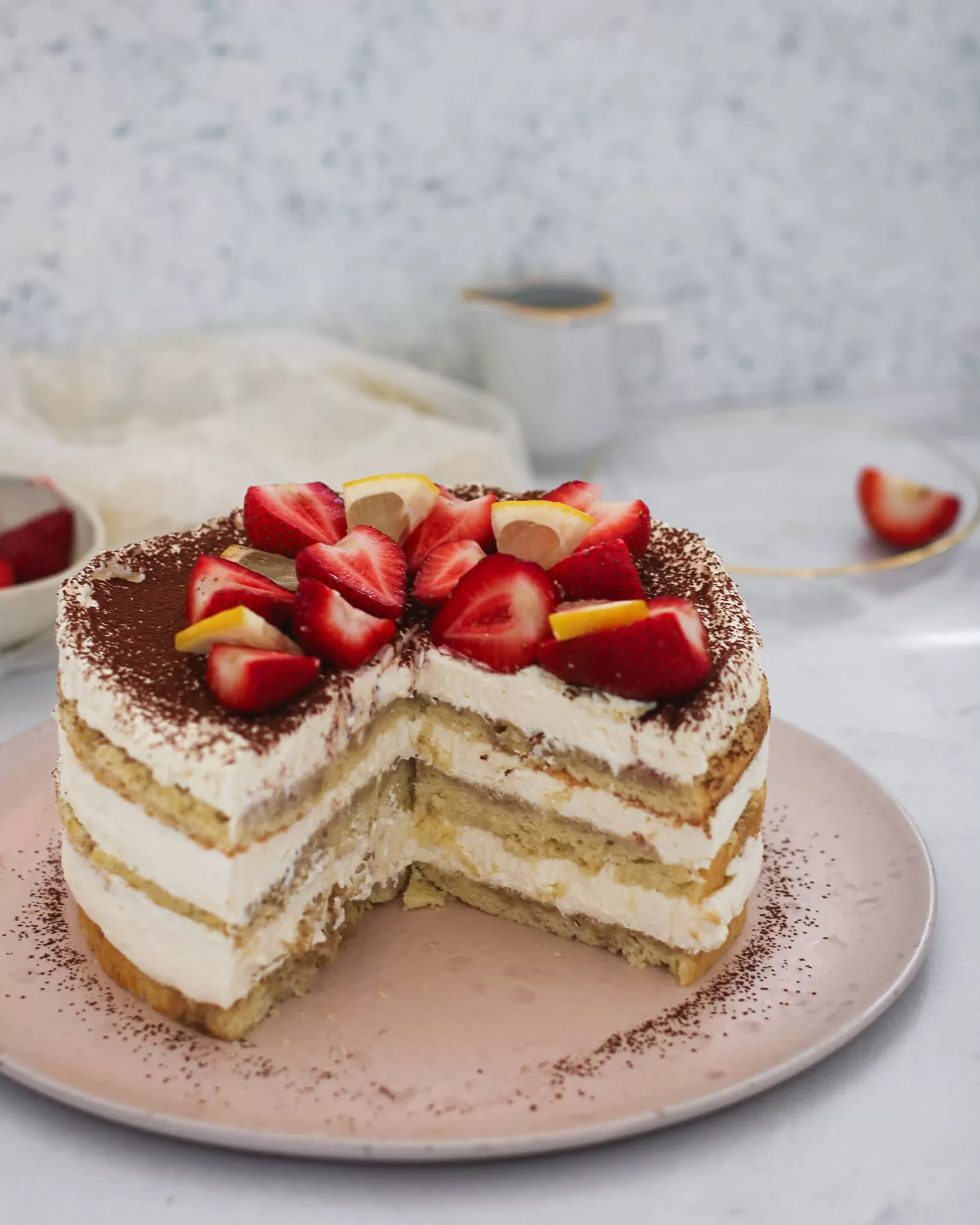 Nackter Tiramisu-Mascarpone-Käsekuchen