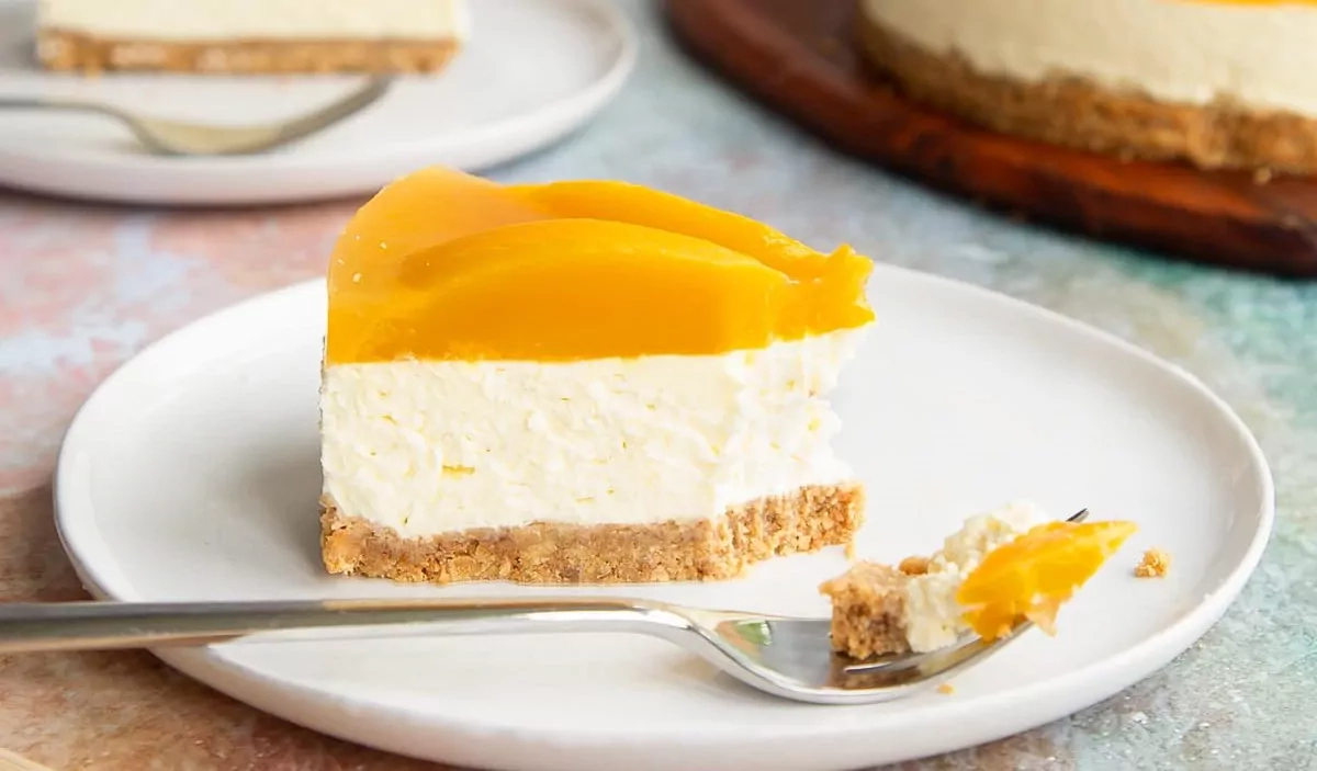 Silken tofu sernik (cheesecake) z mango