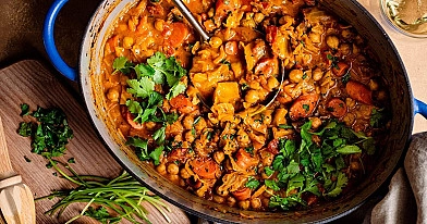 Indischer Kichererbseneintopf - Curry mit Kokosnussmilch