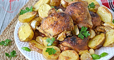 Курица с картофелем в рукаве