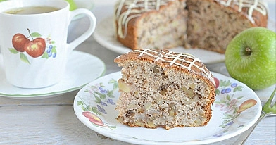 Супервкусный яблочный пирог с грецкими орехами (без сливочного масла)