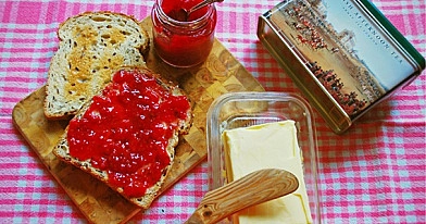 Geriausia mamytės uogienė - džemas (aviečių su bananais ir persikais)