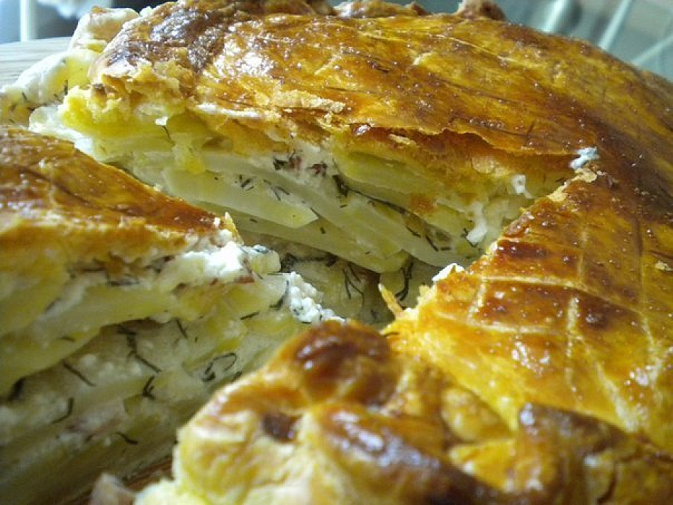 Пирог с картошкой и с грибами в духовке рецепт с фото