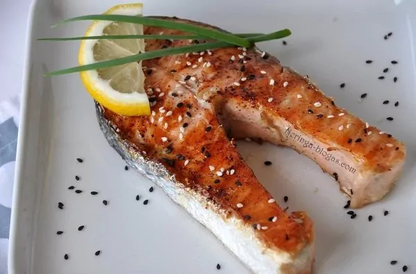 Kepta lašiša Kūčioms arba Kalėdoms!