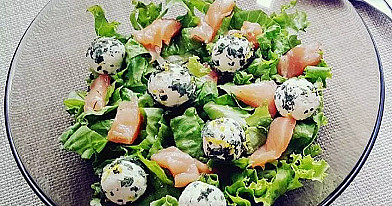 Cold Salmon salad with Cottage Cheese