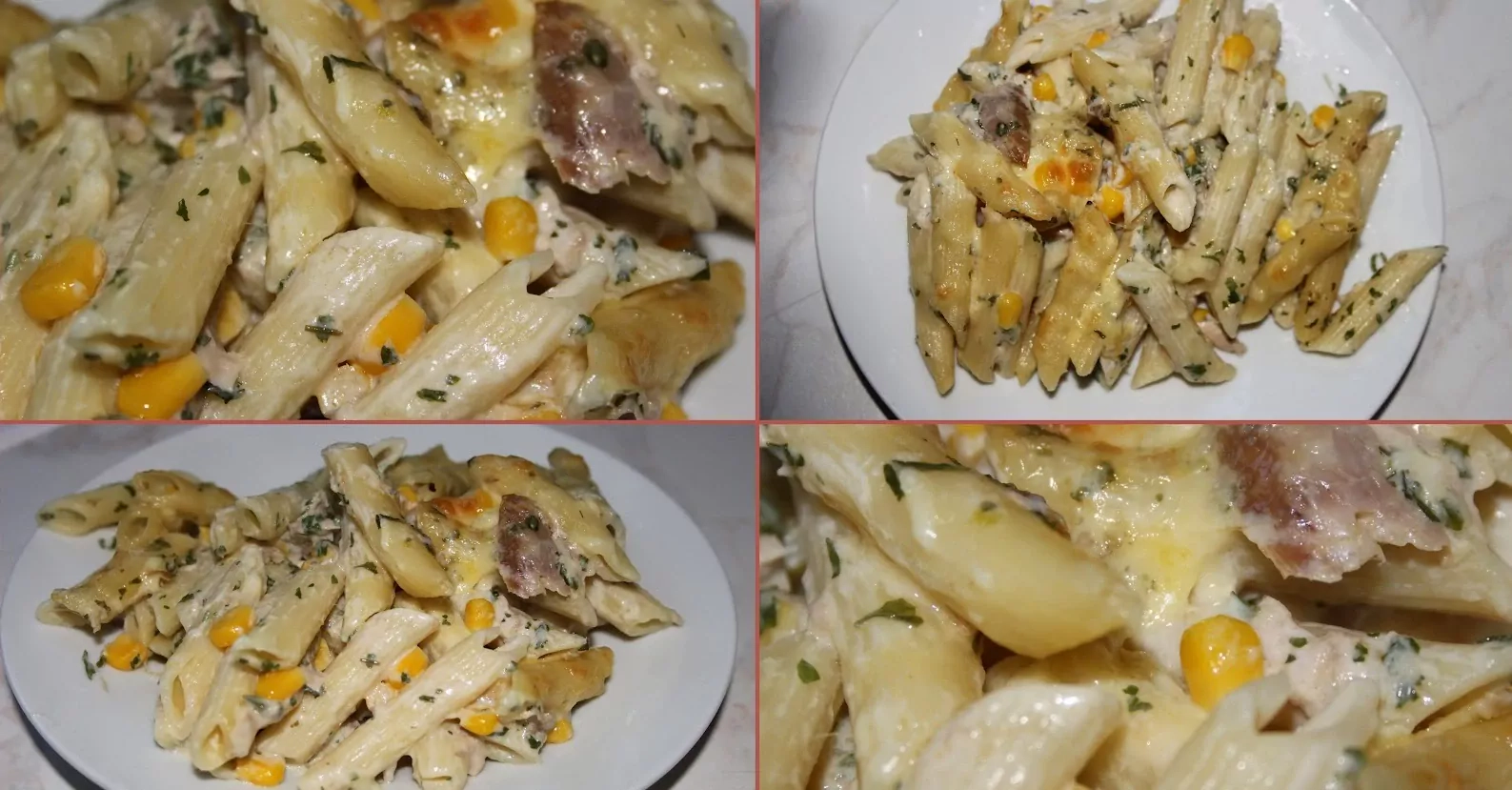 Makaronų apkepas su Filadelfijos (Philadelphia) sūriu, tunu ir konservuotais kukurūzais