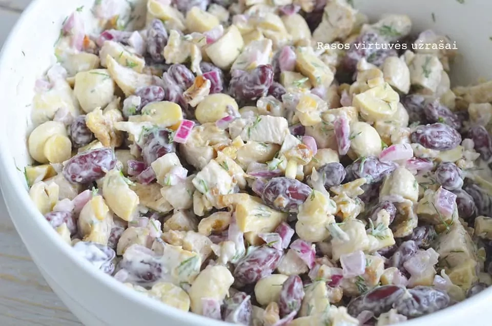 Салат с курицей, фасолью и томатами – пошаговый рецепт приготовления с фото