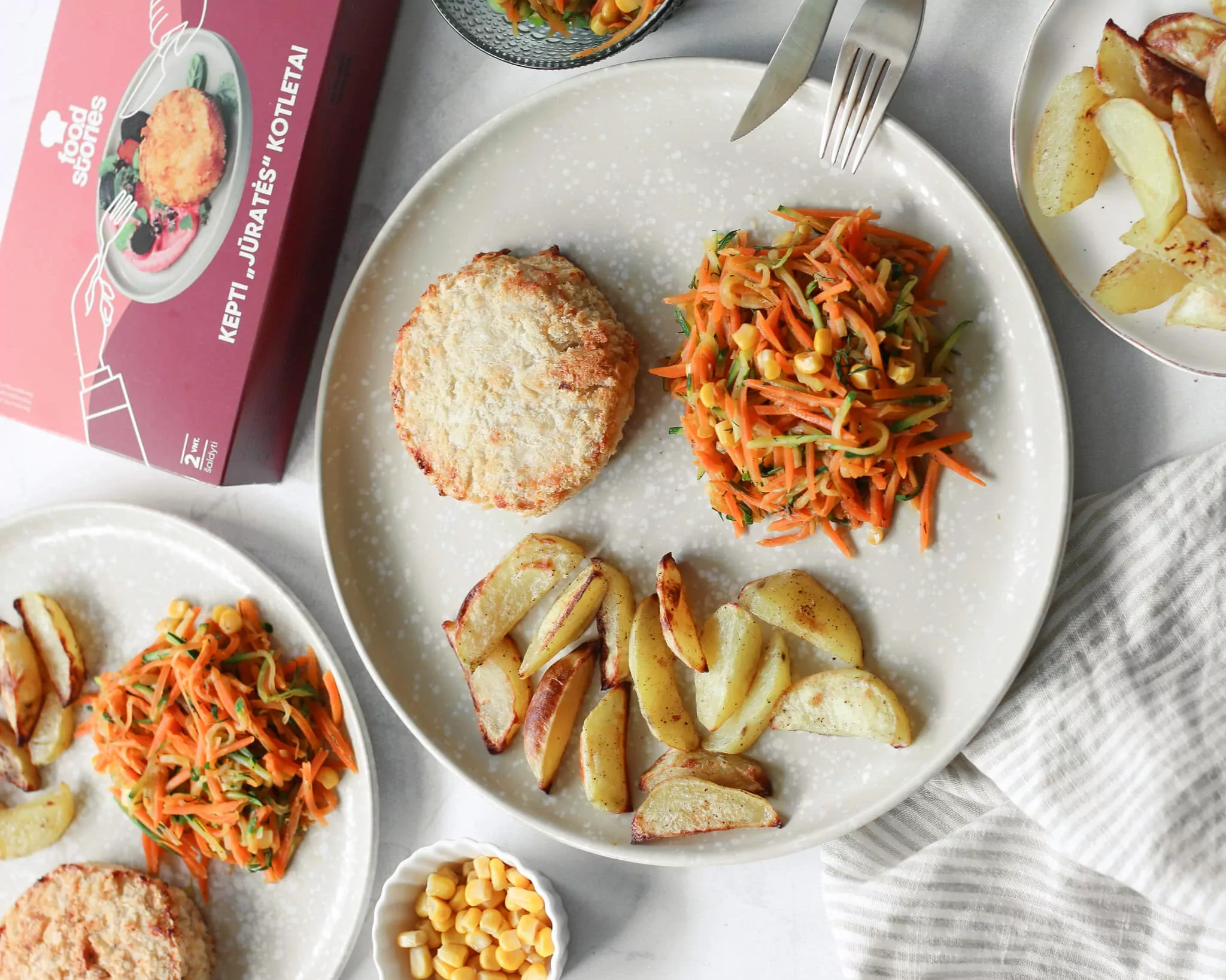 Hot side dish of stewed vegetables with chicken or fish