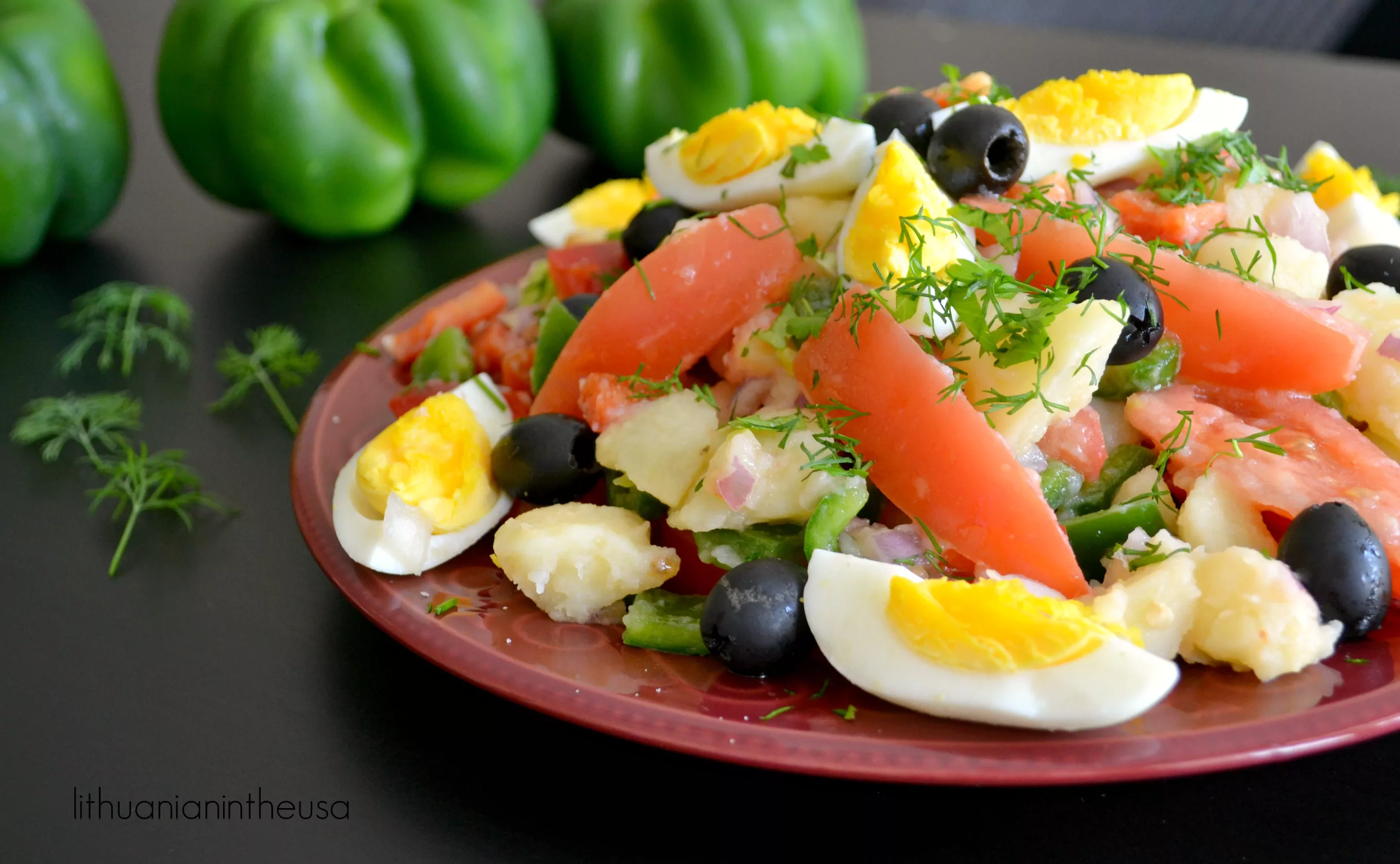Spanish country salad with potatoes and eggs (Ensalada campera)