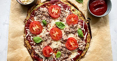 Pizza a base de calabacín (sin gluten)