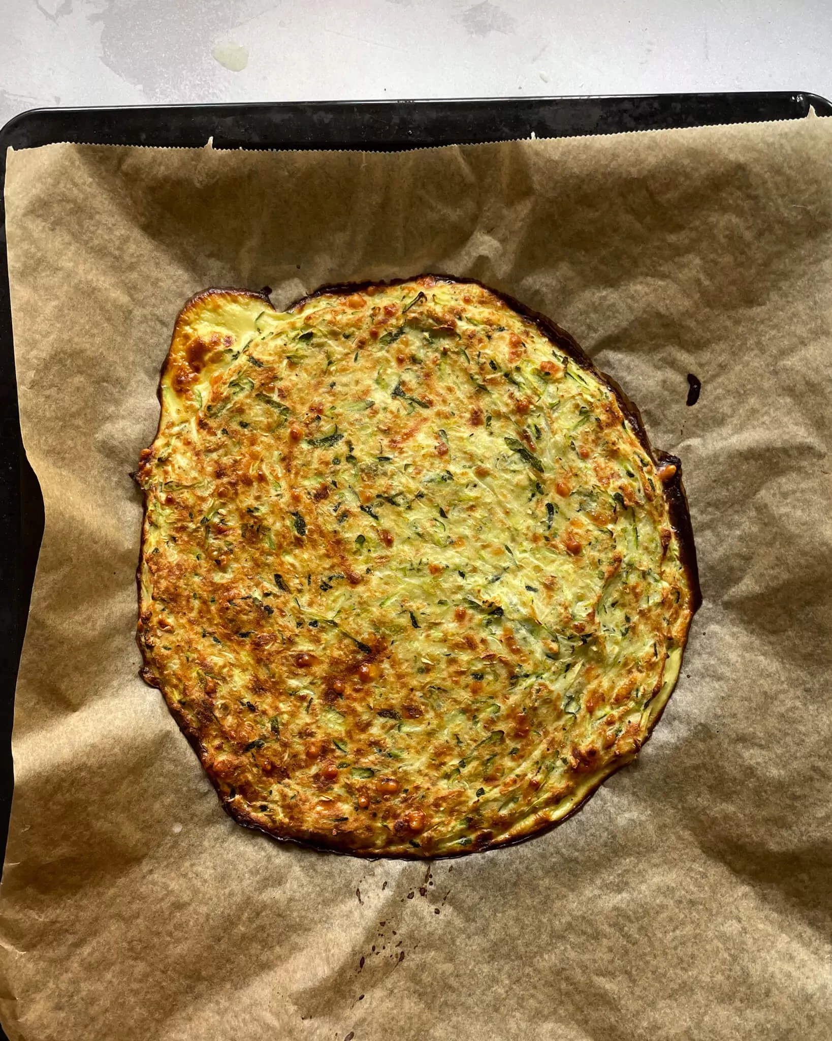 Pizza a base de calabacín (sin gluten)