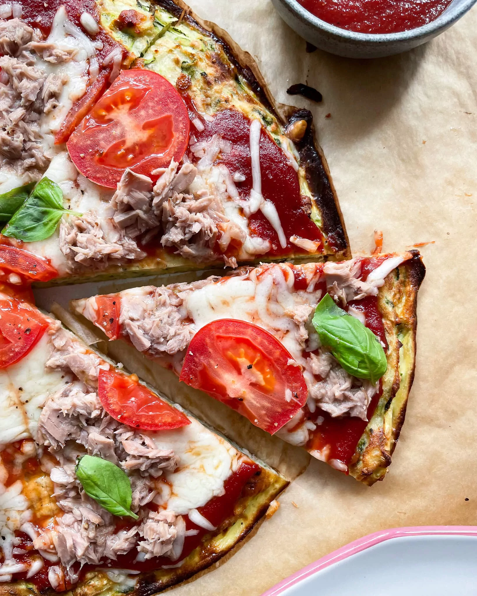 Pizza a base de calabacín (sin gluten)