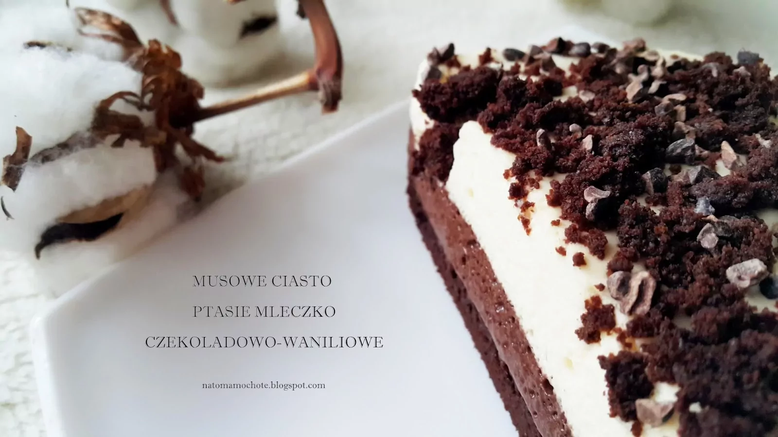 Musowe Ciasto Ptasie Mleczko Czekoladowo-Waniliowe