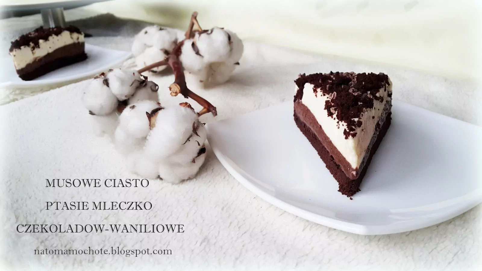 Musowe Ciasto Ptasie Mleczko Czekoladowo-Waniliowe