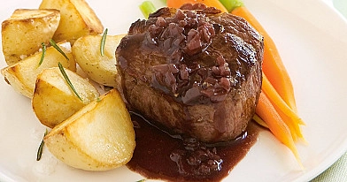 Medium Rare Steak - roast beef con salsa de vino