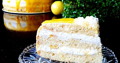 Ciasto - Tort Mango z Lustrzaną Glazurą