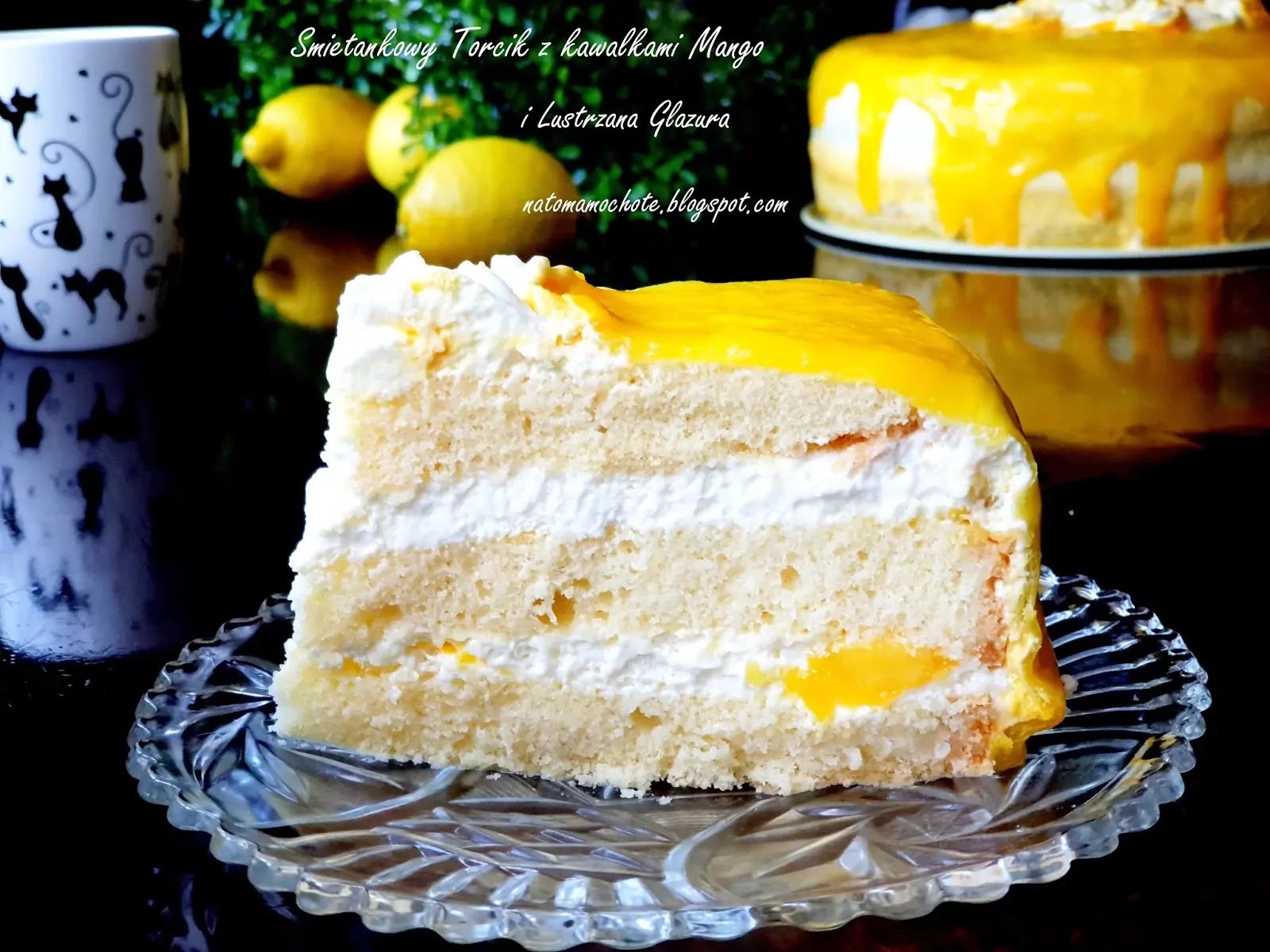 Ciasto - Tort Mango z Lustrzaną Glazurą