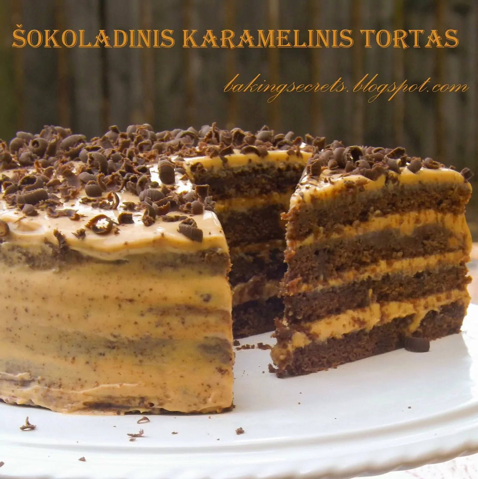 Tarta de chocolate con crema de caramelo