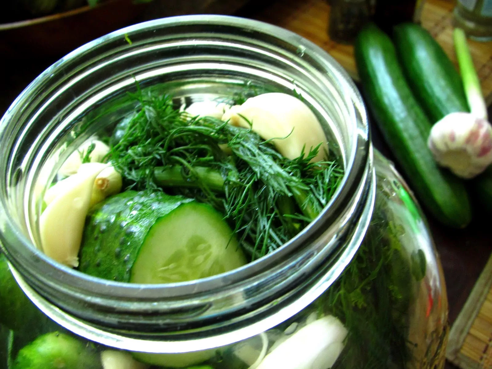 Ogórki Małosolne z czosnkiem, chrzanem i koperkiem