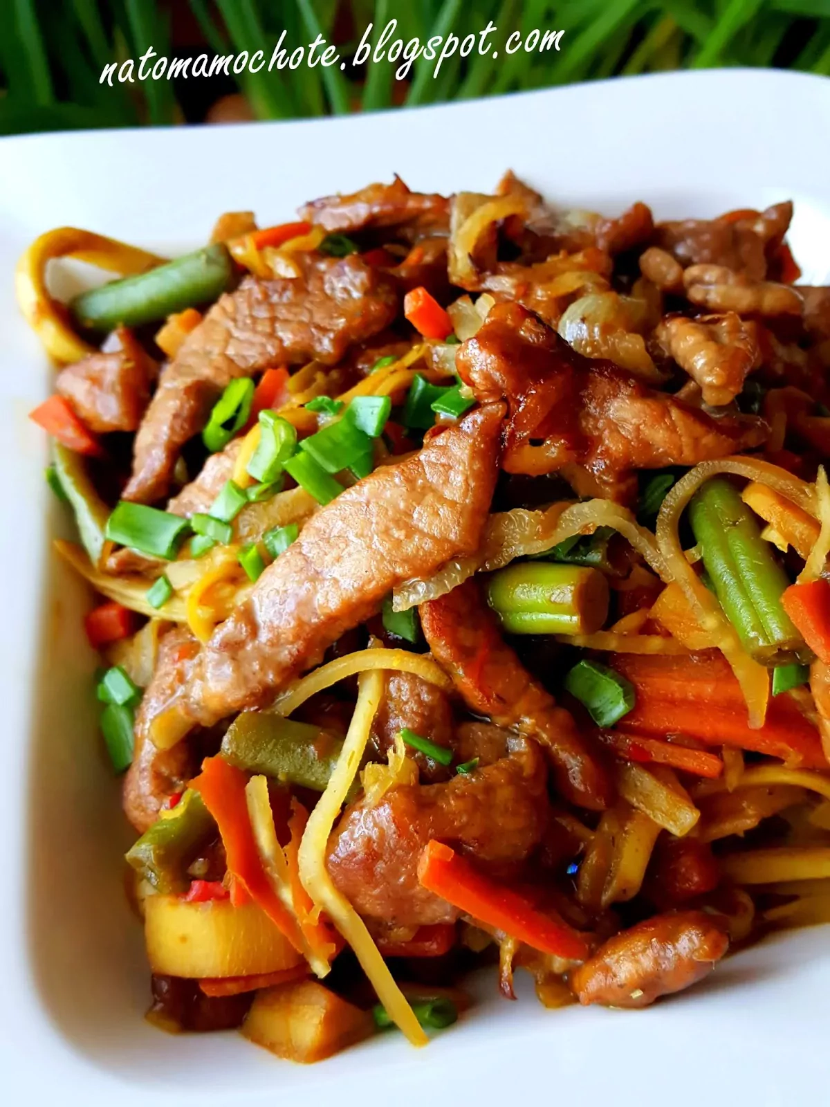 Smażony Makaron Udon z Wieprzowiną po Chińsku i Warzywami